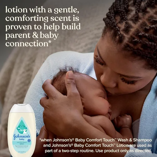 Vista 3 de Johnson's Baby Comfort Touch - Loción facial y corporal para bebé recién nacido, loción hidratante sedosa, esencial para bebés, hipoalergénica, sin