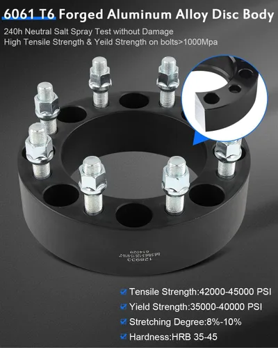 Vista 6 de ECCPP Espaciadores de rueda de 8 x 6.5 a 8 x 6.5 pulgadas, 8 lengüetas para Dodge Ram 3500 1994-2010 para Ford E-350 Econoline 1978-2000 con pernos