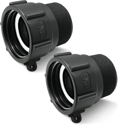 Vista 8 de IBC - Adaptador de mano, S60x6 de rosca gruesa de 2.3 pulgadas a NPT de 2 negro (1 unidad)
