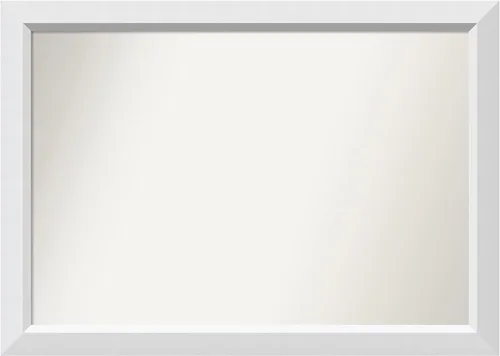 Vista 142 de Amanti Art Espejo de baño blanco para sobre el fregadero, 24 x 26 pulgadas, espejo rectangular blanco y blanco, marco de madera contemporáneo