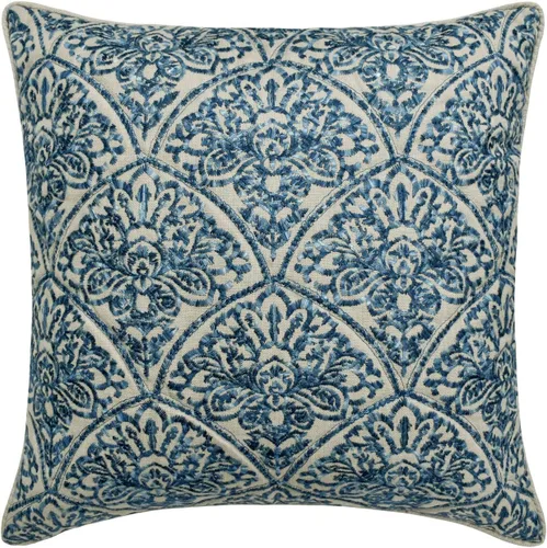 Vista 9 de The HomeCentric Fundas de almohada decorativas azules de 12 x 12 pulgadas (11.8 x 11.8 in), acolchadas de jacquard y almohadas bordadas para sofá