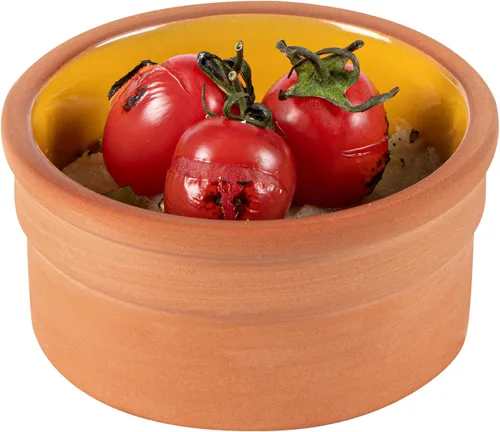 Vista 42 de Restaurantware-Terra Tek Cazuelas de Terracota de 2.7 Onzas, 2 Ollas de Arcilla Esmaltada Azul Para Cocinar - Listas para Horno, Aptas