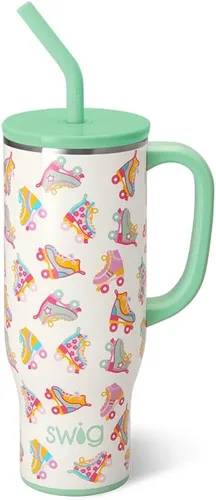 Vista 31 de Swig Life - Taza Mega de 40 onzas, Taza de 40 oz con asa, apta para vasos, apta para lavavajillas, taza aislada extra grande, acero inoxidable