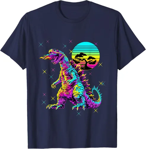 Vista 42 de Cool Streetwear synthwave 80s 90s retro anime snakezilla camiseta, Negro