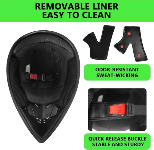 Vista 3 de Casco de motocross, casco de motocicleta ATV para jóvenes y adultos, casco de bicicleta de montaña, scooter BMX, aprobado por DOT con gafas, guantes