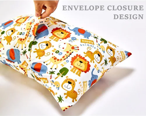 Vista 5 de Funda de almohada para niños pequeños, paquete de 2 fundas de almohada 100% algodón para niños y niñas, funda de almohada de 15 x 23 pulgadas, se