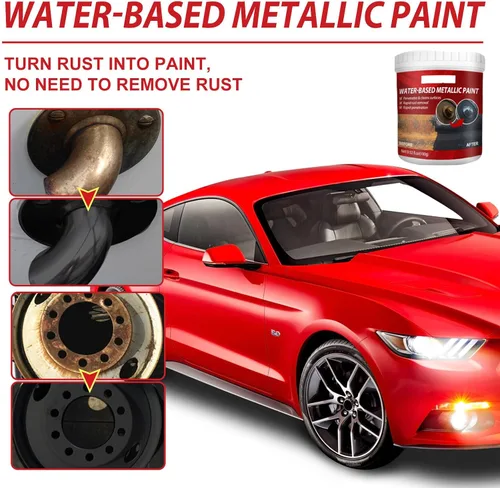Vista 3 de Furnishk - Convertidor de eliminación de óxido, pintura metálica, removedor de óxido de metal a base de agua, convertidor de óxido para metal