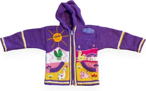 Vista 21 de Peruvian Wool Knitted Sweater with hoodie for babies & toddlers, Unisex, Chompas Peruanas, fall winter sweater