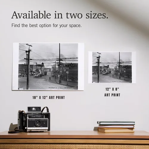 Vista 6 de Lantern Press Ballard Avenue and Market Street in Seattle, WA Photograph, 8x12 Inch Art Print Wall Decor