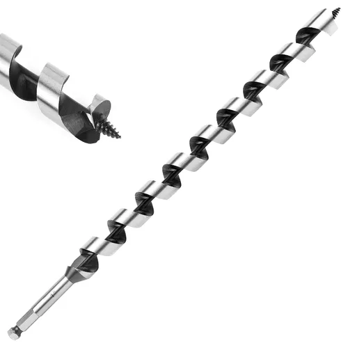 Vista 33 de Broca de taladro de 1-1/2 pulgadas x 9 pulgadas para madera, vástago hexagonal de 1-1/2 pulgadas, broca larga para madera suave y dura, plástico