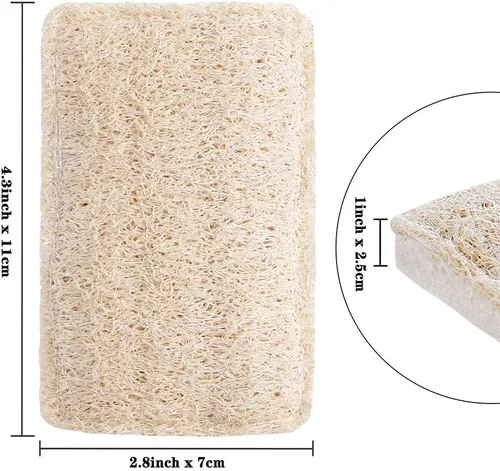 Vista 3 de Esponjas para platos de lufa para cocina, esponjas naturales orgánicas para platos, ecológicas no rayadas, biodegradables para limpieza, 6