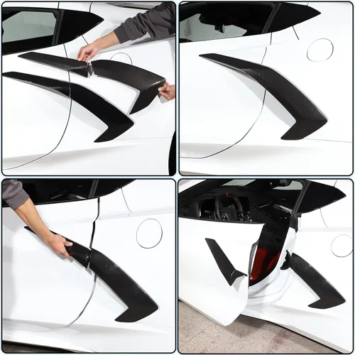 Vista 4 de Sekhyna Marco de ajuste de salida de aire para guardabarros lateral de carrocería de automóvil compatible con Chevrolet Corvette C8 Stingray