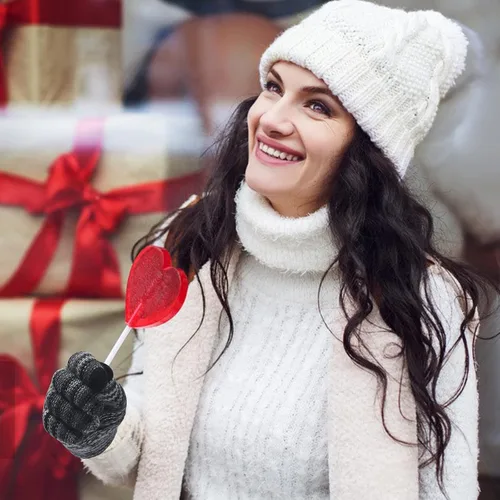 Vista 29 de Guantes de invierno cálidos para pantalla táctil para mujer, guantes térmicos de punto de lana con forro polar para clima frío
