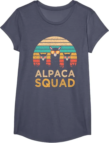 Vista 19 de Divertidas gafas de sol de escuadrón de alpaca Cool Alpacas Vintage Gift T-Shirt, Negro, S