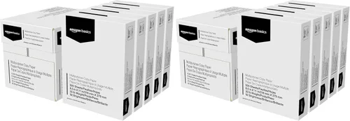 Vista 12 de Amazon Basics - Papel para impresora multiusos, 20 libras, 8.5 x 11 pulgadas, 1 resma (500 hojas), blanco, luminosidad 92 GE