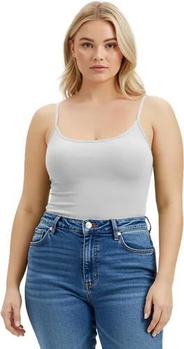Vista 226 de Emmalise Camisola larga casual básica para mujer, con tirantes ajustables, top en capas