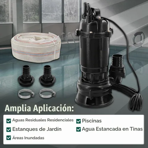 Vista 5 de Bomba sumergible de aguas residuales/efluentes del arrabio de la bomba 220V 2HP del sumidero