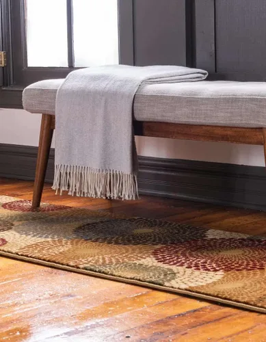 Vista 4 de Unique Loom Barista Collection Alfombra de área - Java (2' 2" x 5' 3" camino, beige/negro)
