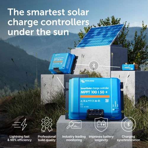 Vista 2 de Victron Energy SmartSolar MPPT Controlador de carga solar (Bluetooth) - Controladores de carga para paneles solares - 100V, 50 amperios, 12/24