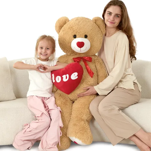 Vista 14 de MorisMos Oso de Peluche Gigante, Oso de 39 Pulgadas, Animales de Peluche Grandes con Huellas Grandes, Osos de Peluche de Regalo para Niños