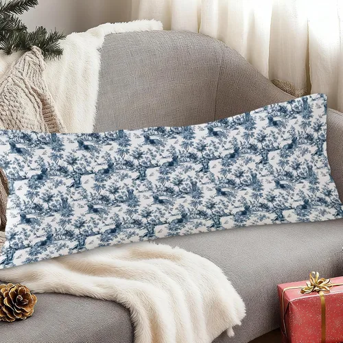 Vista 5 de Funda de almohada de cuerpo de perro Golden Retriever azul y blanco de 20 x 54 pulgadas, regalos de Golden Retriever para mujeres, fundas