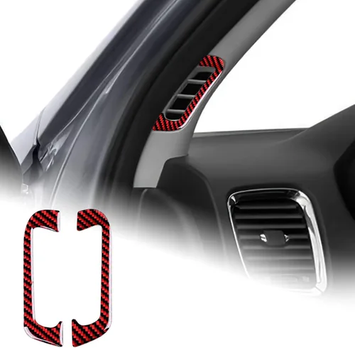 Vista 12 de AIRSPEED Cubierta de panel de palanca de cambios de fibra de carbono, calcomanía para consola central interior para Dodge Durango 2018 2019 2020