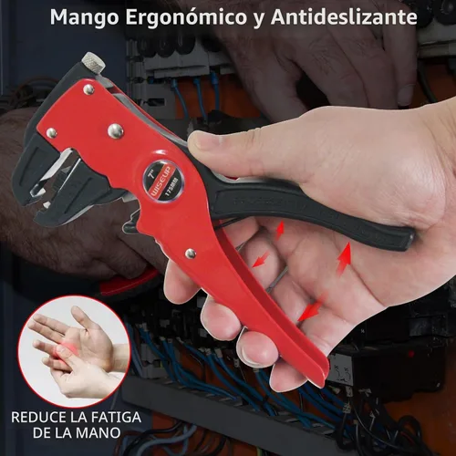 Vista 5 de WISEUP Pelacables y cortador automático de tiras rápidas, alicates de punta de águila (7 pulgadas), cortador de cables 2 en 1 para cables