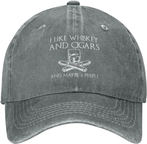 Vista 67 de Philysonic Funny Hat I Like Whisky and Cigars and Maybe 3 People Sombreros para Hombres Gorras de Béisbol Gorras Ajustables