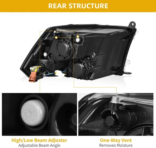 Vista 3 de DWVO: Juego de faros delanteros LED DRL Switchback compatible con Dodge Ram 1500 modelo 2009 a 2018/Dodge Ram 2500 3500 modelo 10 a 18/Ram 1500