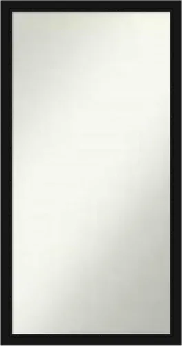 Vista 105 de Amanti Art Espejo de baño negro para sobre fregadero, 22 x 22 pulgadas, espejo de tocador cuadrado estrecho negro Avon, marco de madera casual
