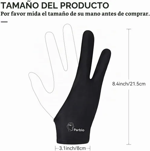 Vista 3 de Parblo PR01 - Guante de dibujo para tableta de dibujo, apto para mano derecha e izquierda