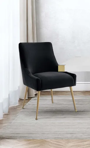 Vista 8 de Tov Furniture Beatrix Velvet - Silla auxiliar de comedor (negro)