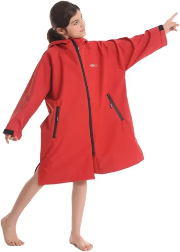 Vista 5 de Hiturbo Parka de natación impermeable para niños abrigo de natación resistente al viento, forro polar fino, chaqueta de nadador de gran