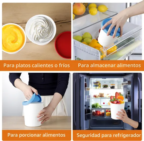 Vista 4 de Recipientes para helados caseros (paquete de 4 – 1 cuarto de galón cada uno), contenedores reutilizables de almacenamiento de helado