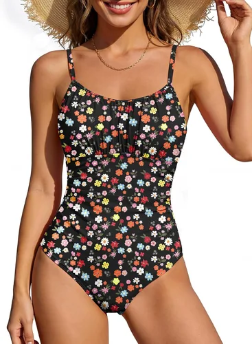 Vista 12 de American Trends Traje de baño de una pieza para mujer con control de Negro
