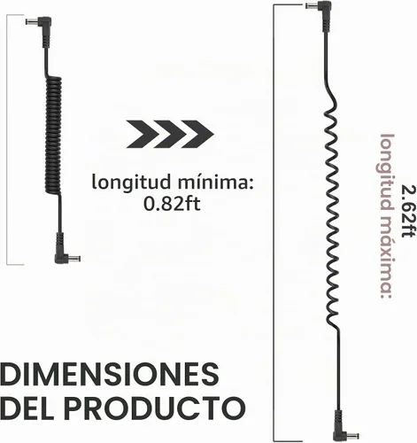 Vista 6 de GINTOOYUN Cable de extensión de alimentación CC de 0.217 in x 0.098 in, 90 grados, macho a macho, cable adaptador de corriente DC5525 en ángulo