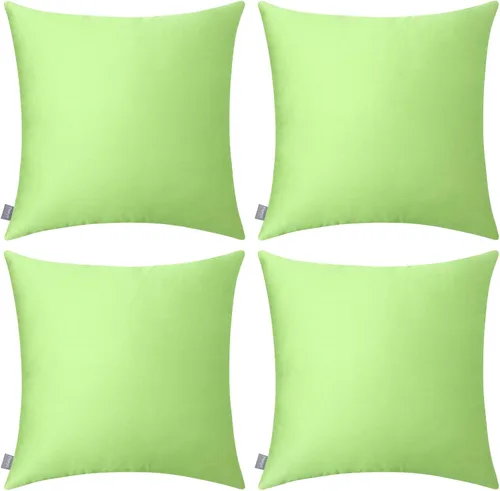 Vista 8 de Thmyo - Paquete de 4 fundas de almohada decorativas de 100 % algodón para lumbar, cómodas, sólidas, para Navidad/Halloween, fundas de cojín Blanco