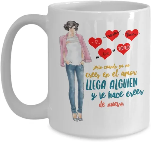 Vista 4 de Regalo para novia Taza de cafe para esposa Perfecto regalo para navidad, graduados, profesionales y estudiantes Vaso con afirmaciones Negro