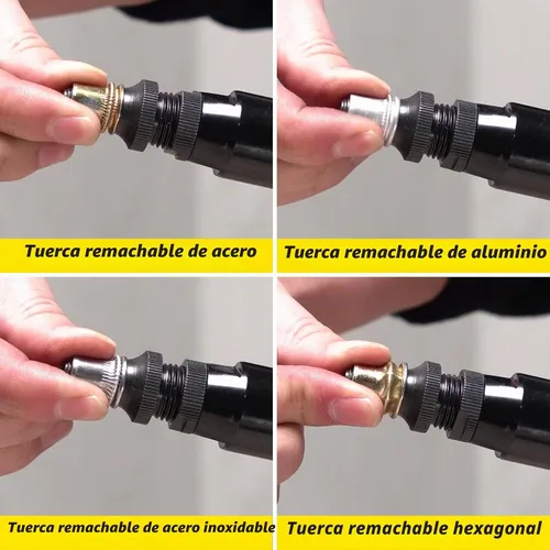 Vista 4 de Herramienta Neumática de Tuerca Remachadora Hidráulica de Servicio Pesado, Kit de Herramienta de Pistola de Tuerca Remachadora Neumática Automática