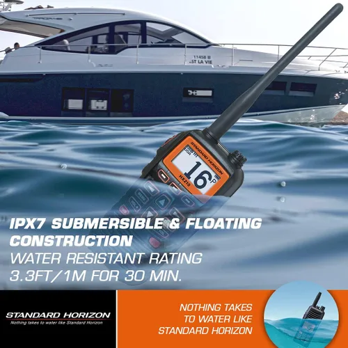 Vista 6 de Standard Horizon HX210 6W flotante portátil transceptor VHF marino