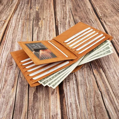 Vista 4 de AG Wallets - Cartera de piel de vaca auténtica para hombre, billetera, talla única
