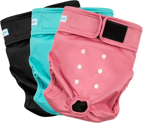 Vista 18 de Paw Legend Pañales lavables y reutilizables para perras, pañales para perras (3 unidades, XS)