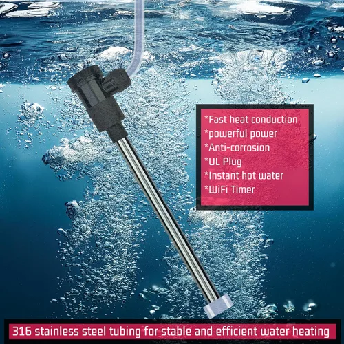 Vista 2 de Calentador de agua de inmersión de 240 V y 3000 W para piscina y bañera de hidromasaje, calentador sumergible eléctrico portátil con control