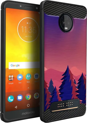 Vista 37 de CasesOnDeck Funda compatible con [Motorola Moto Z3 Play Moto Z3] Moto Z3 Design, funda delgada negra flexible y elegante protección contra golpes
