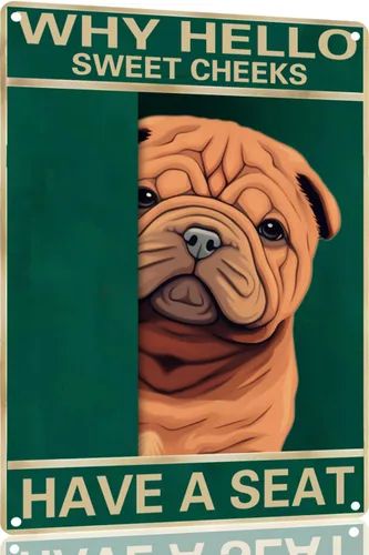 Vista 60 de Labrador Retriever - Letrero de metal con texto en inglés "Why Hello Sweet Cheeks Have A Seeks Have A Seeks" (1683)