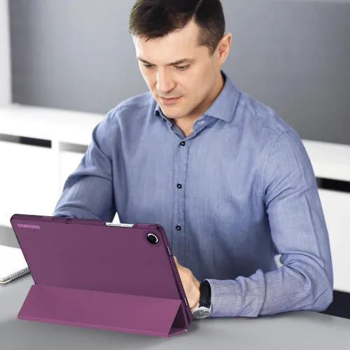 Vista 8 de MoKo Funda para Galaxy Tab A9+/A9 Plus de 11 pulgadas 2023, funda protectora inteligente con soporte delgado con carcasa trasera translúcida