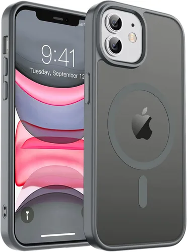 Vista 406 de zapica Funda magnética para iPhone Air, con protector de pantalla de vidrio templado, compatible con MagSafe, translúcida mate, a prueba de golpes