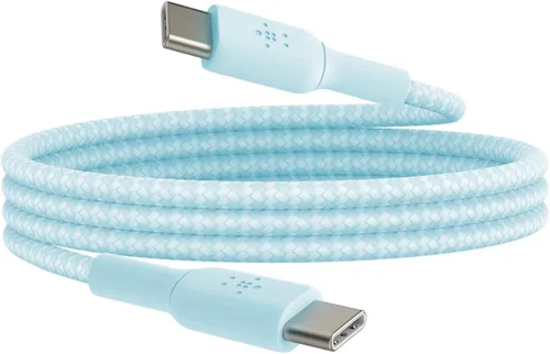 Vista 11 de Belkin BoostCharge - Cable trenzado USB-C a USB-C (1M/3.3 pies) para iPhone 16, iPhone 16 Pro, iPhone 16 Pro Max, Galaxy S25, S24, Note, Pixel 9