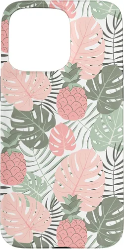 Vista 31 de Tropical Hawaiian Pineapple Pink Sage Colors Pattern Case for iPhone 17