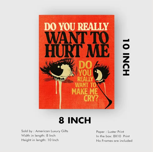 Vista 6 de AMERICAN LUXURY GIFTS Culture Club – Do You Really Want To Hurt Me Music Wall Art - Arte de palabras tipográficas de 8 x 10 pulgadas para sala